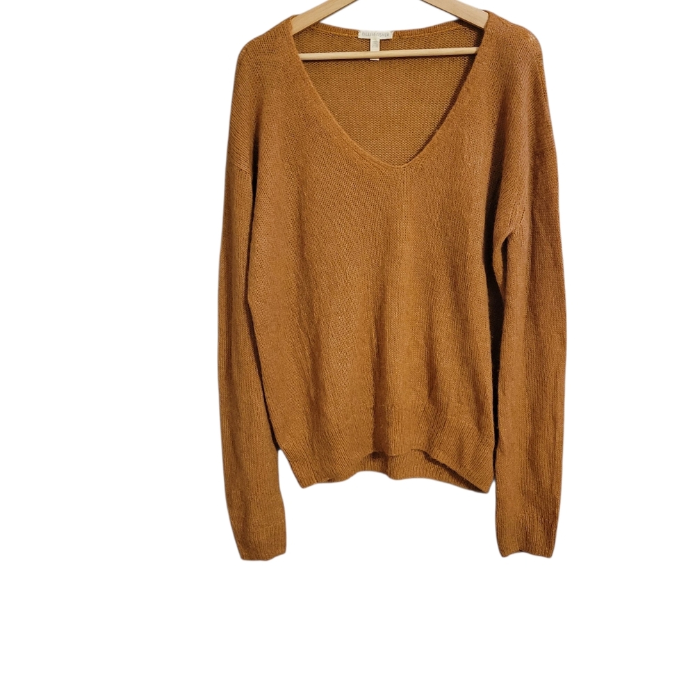 Eileen Fisher Oversized Orange Knit Sweater